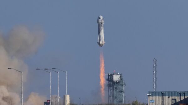 Cohete New Shepard de la empresa Blue Origin  - Sputnik Mundo