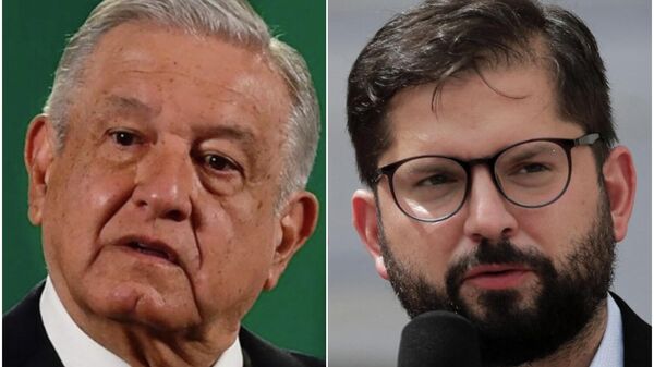 Andrés Manuel López Obrador, presidente de México, y Gabriel Boric, presidente electo de Chile  - Sputnik Mundo