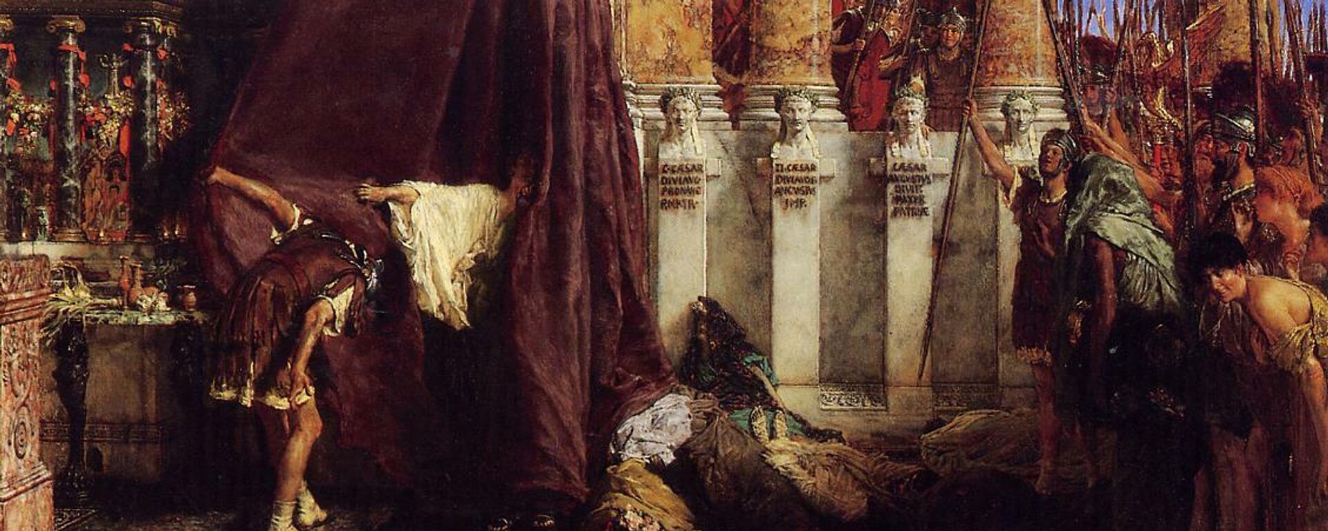 Pintura Ave, Caesar! Io, Saturnalia!, de Sir Lawrence Alma-Tadema.  - Sputnik Mundo, 1920, 24.12.2021
