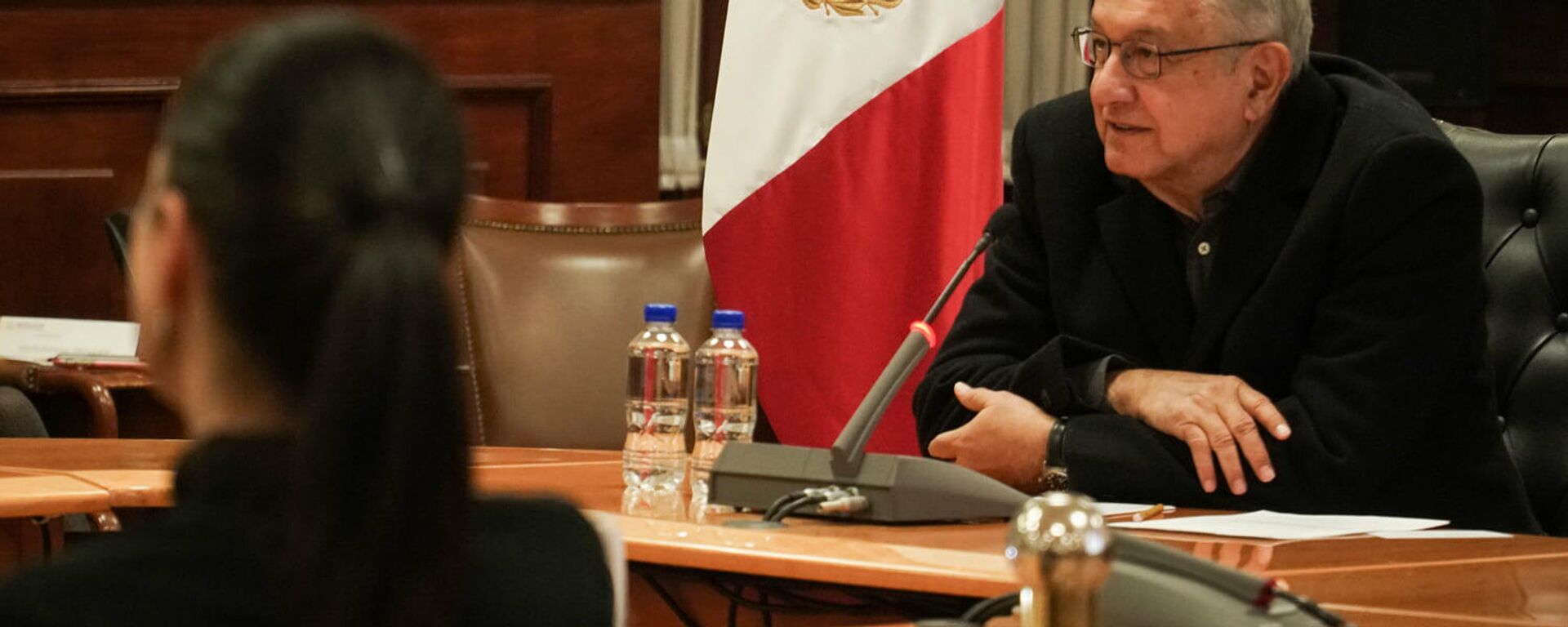 López Obrador en una reunión con su gabinete.  - Sputnik Mundo, 1920, 11.01.2022