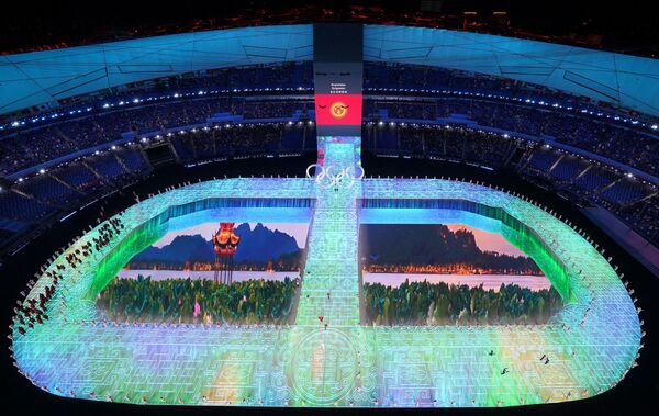 Deportistas de Kirguistán en la ceremonia de inauguración de los JJOO de Invierno de Pekín. - Sputnik Mundo