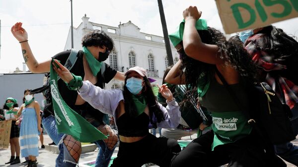 Las protestas a favor de la ley de aborto en Ecuador (archivo) - Sputnik Mundo
