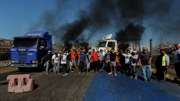 Las protestas de camioneros chilenos - Sputnik Mundo