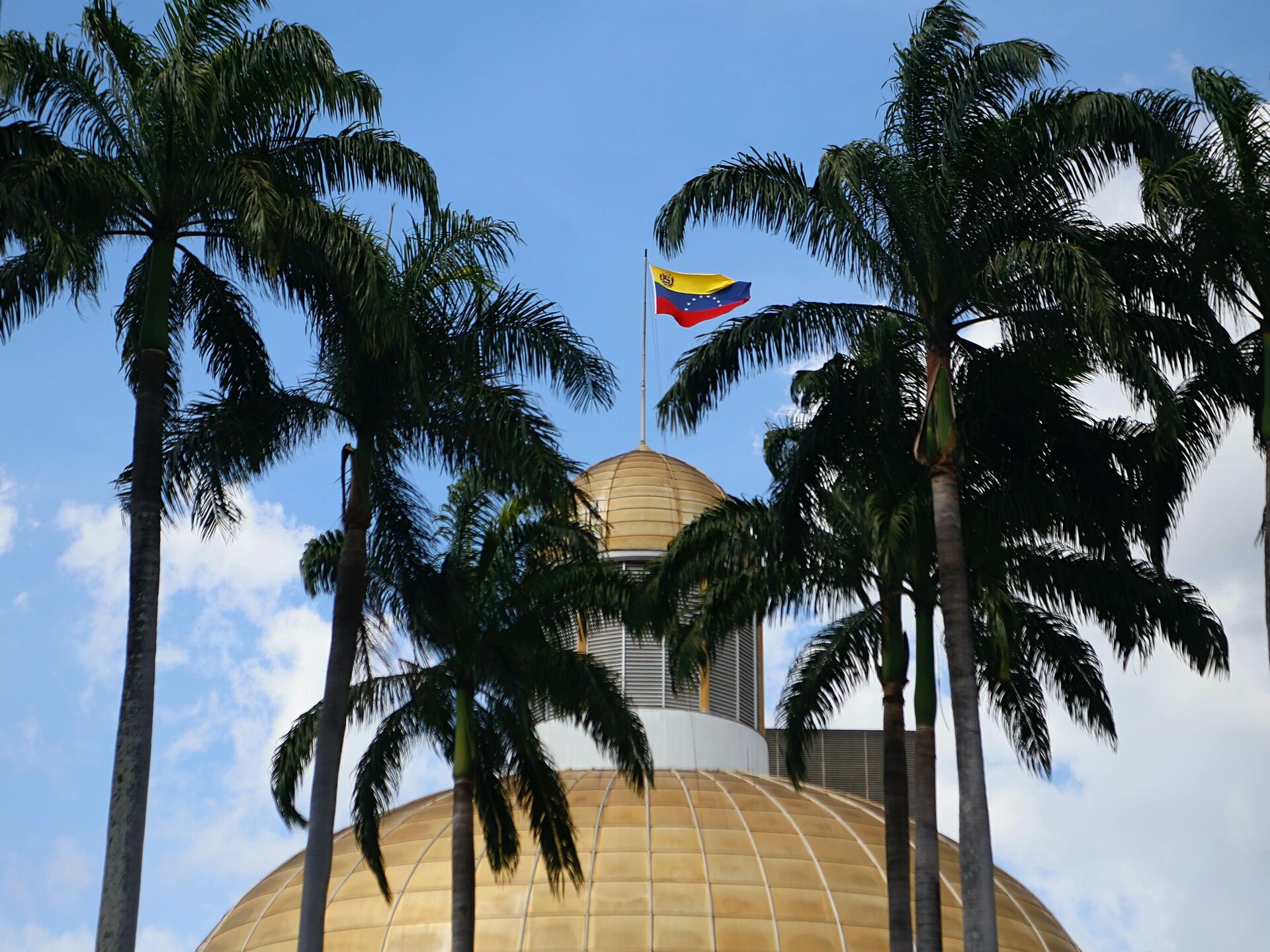La bandera venezolana flamea en el Palacio Federal Legislativo en Caracas - Sputnik Mundo, 1920, 16.02.2022