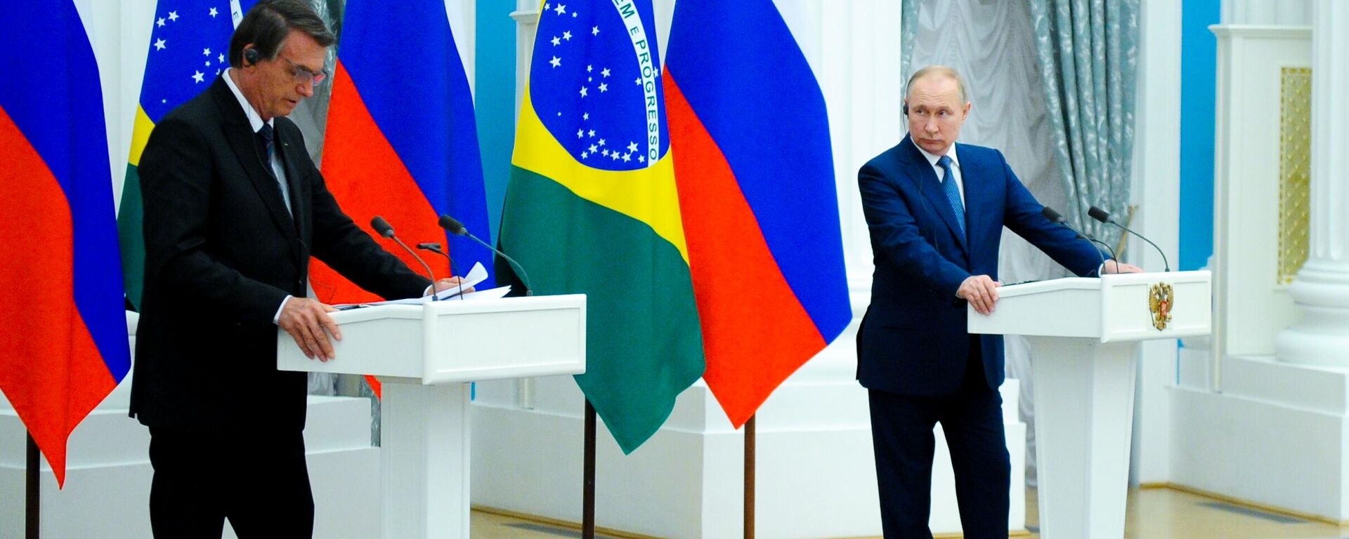 Los presidentes de Brasil y de Rusia, Jair Bolsonaro y Vladímir Putin  - Sputnik Mundo, 1920, 17.02.2022