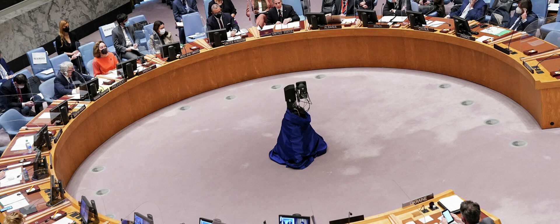 Una reunión del Consejo de Seguridad de la ONU sobre la situación entre Rusia y Ucrania, en la Sede de las Naciones Unidas en Manhattan, Nueva York, EEUU, 17 de febrero de 2022 - Sputnik Mundo, 1920, 02.03.2022