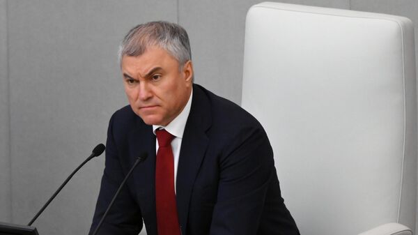 El presidente de la Cámara baja del Parlamento ruso, Viacheslav Volodin - Sputnik Mundo