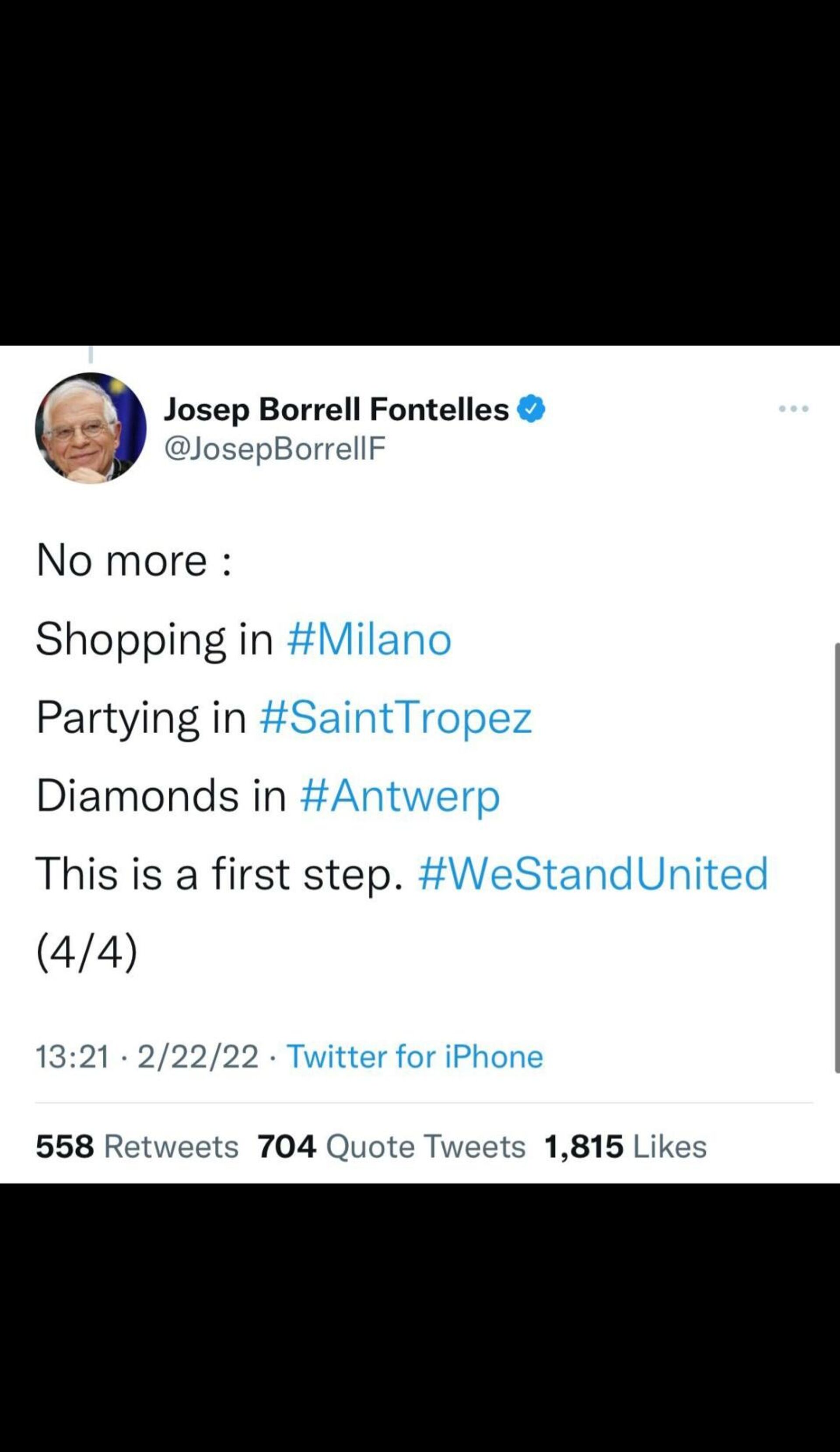 Tuit de Josep Borrell, jefe de la diplomacia de la Unión Europea - Sputnik Mundo, 1920, 22.02.2022