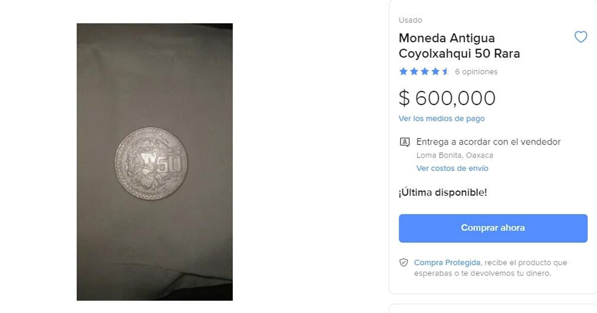 Vieja moneda de México valuada en hasta 30.000 dólares - Sputnik Mundo, 1920, 01.03.2022