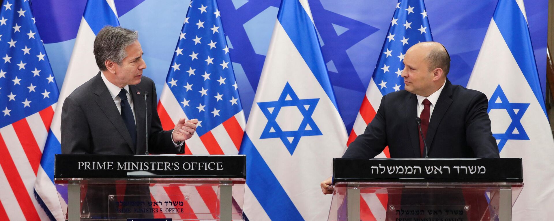El secretario de Estado de los Estados Unidos, Antony Blinken, y el primer ministro israelí, Naftali Bennett - Sputnik Mundo, 1920, 27.03.2022
