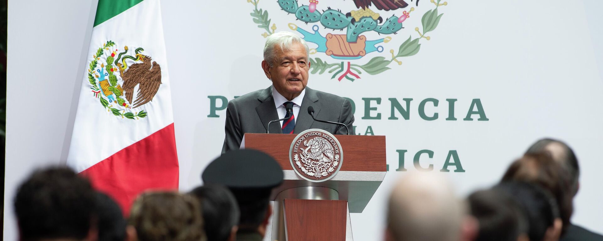 El presidente mexicano Andrés Manuel López Obrador durante su mensaje por los 100 días de su Cuarto Año de Gobierno - Sputnik Mundo, 1920, 13.04.2022