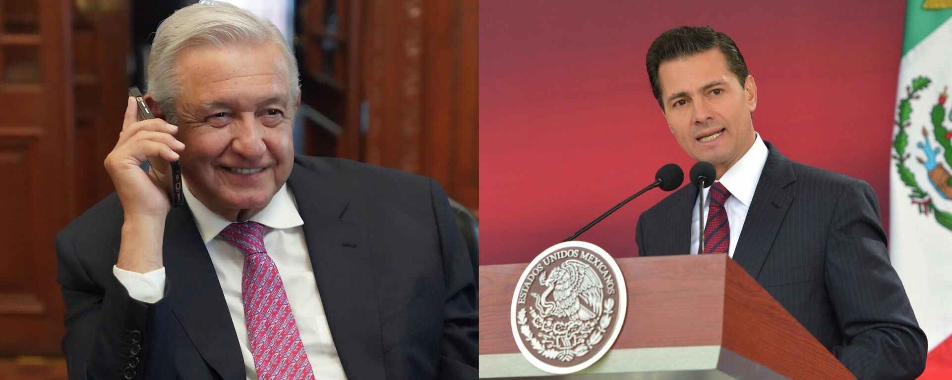 El presidente mexicano Andrés Manuel López Obrador y el expresidente Enrique Peña Nieto - Sputnik Mundo, 1920, 21.04.2022