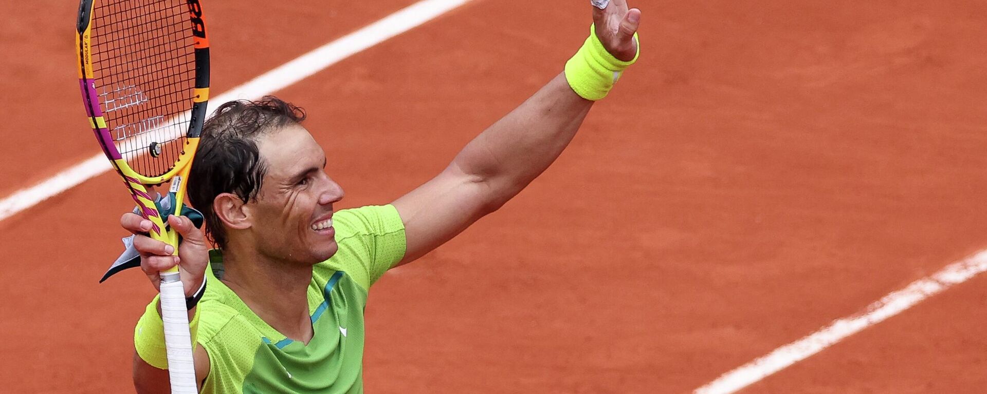 El tenista español Rafael Nadal tras derrotar al australiano Jordan Thompson en Roland Garros 2022 - Sputnik Mundo, 1920, 23.05.2022