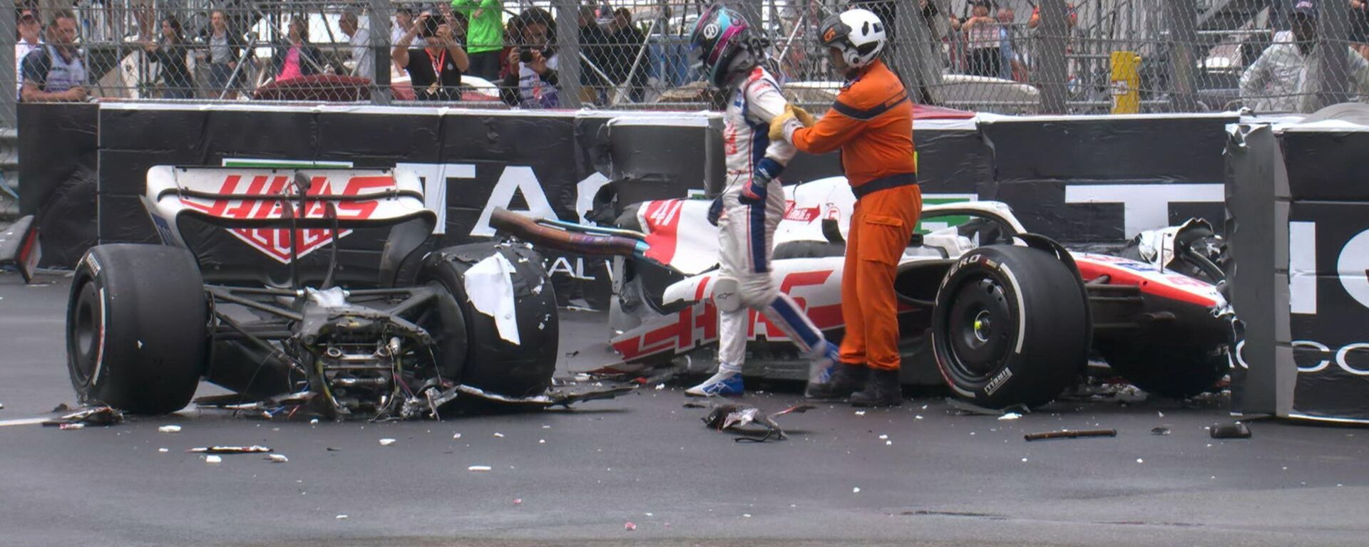 El bólido de Mick Schumacher tras el accidente en el GP de Mónaco 2022 - Sputnik Mundo, 1920, 30.05.2022