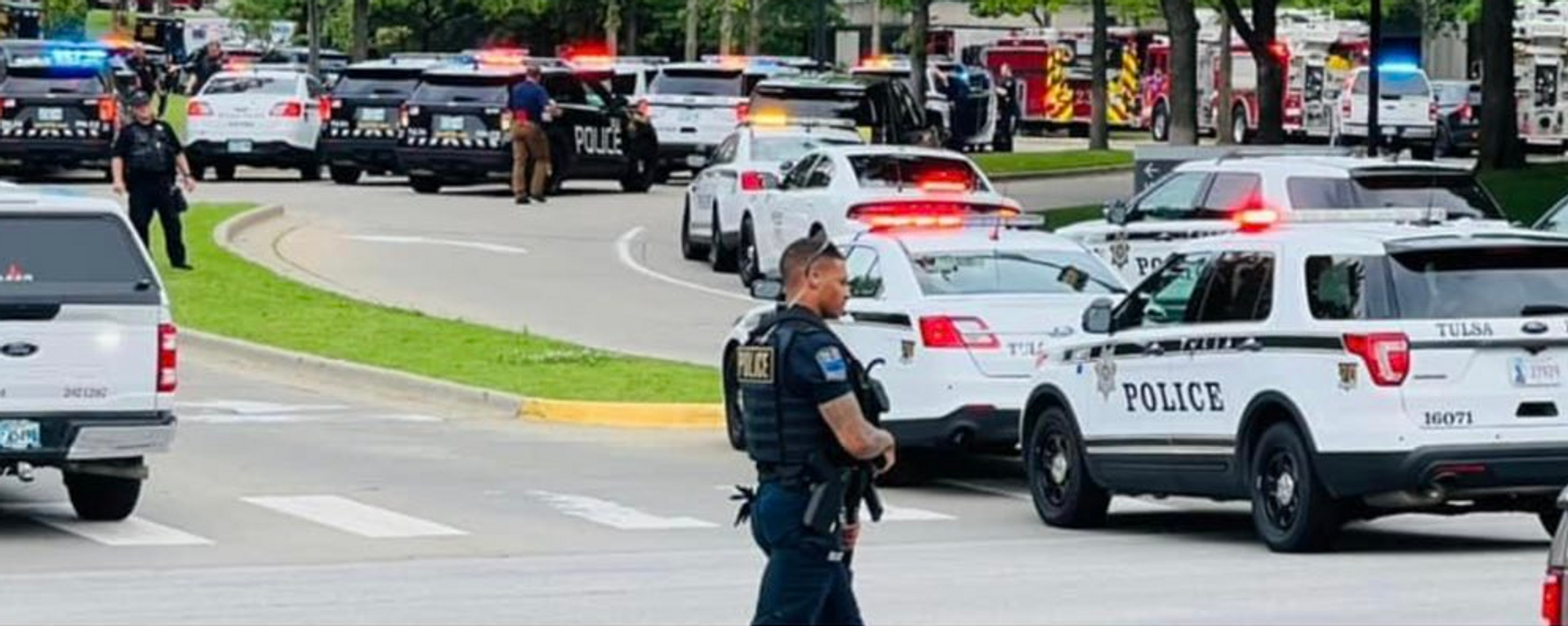 La policía llega tras el tiroteo mortal en la ciudad de Tulsa el 1 de junio del 2022 (Imagen referencial) - Sputnik Mundo, 1920, 07.05.2023