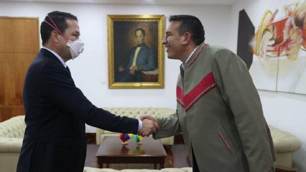 El canciller venezolano, Carlos Faría, y el embajador boliviano Sebastián Miche - Sputnik Mundo
