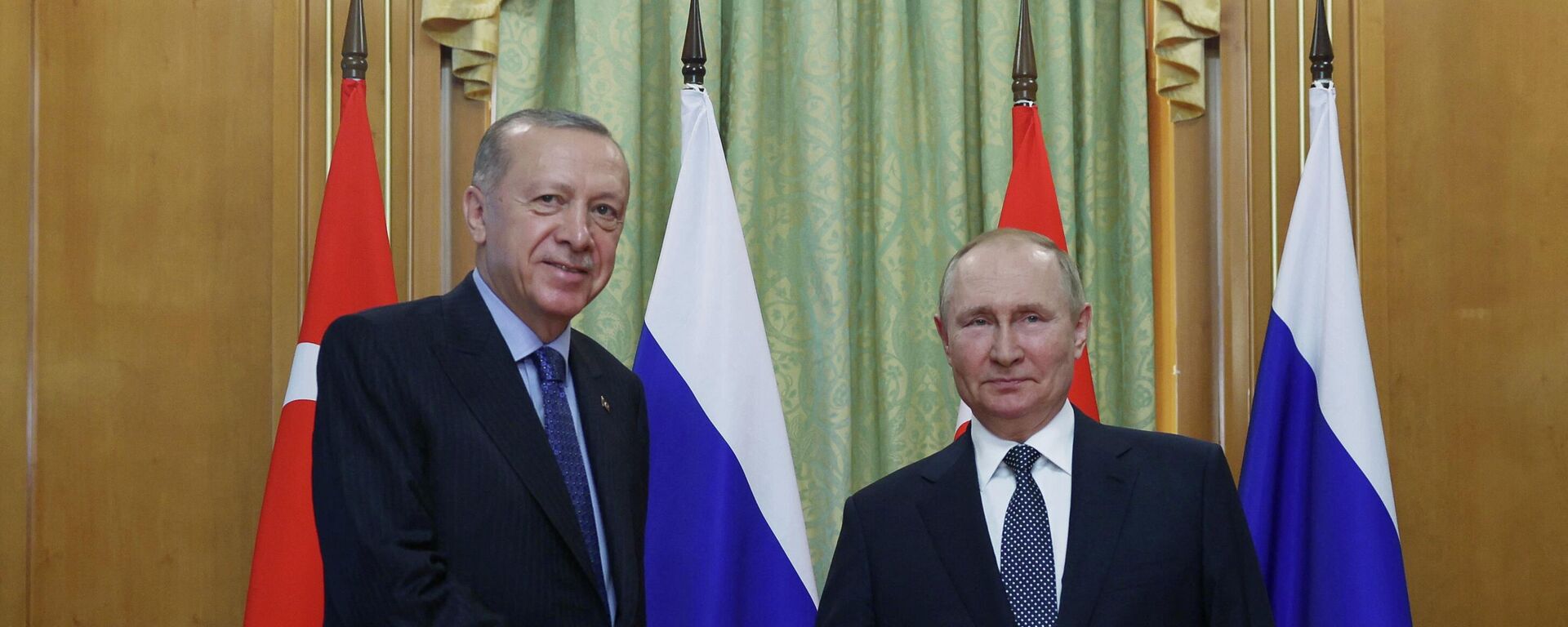 El presidente de Rusia, Vladímir Putin, y su homólogo turco, Recep Tayyip Erdogan  - Sputnik Mundo, 1920, 05.08.2022