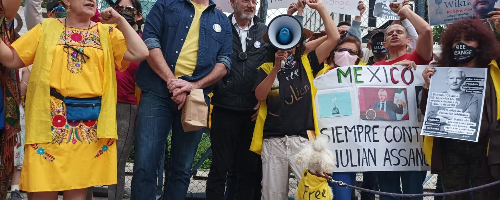 Protesta por la libertad de Julian Assange en la ciudad de México  - Sputnik Mundo, 1920, 11.09.2022