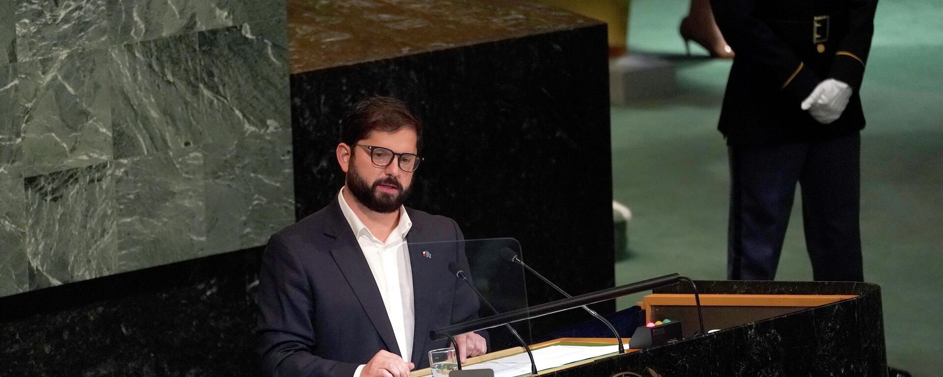 El presidente de Chile, Gabriel Boric, interviene en la 77 sesión de la Asamblea General de Naciones Unidas - Sputnik Mundo, 1920, 20.09.2022