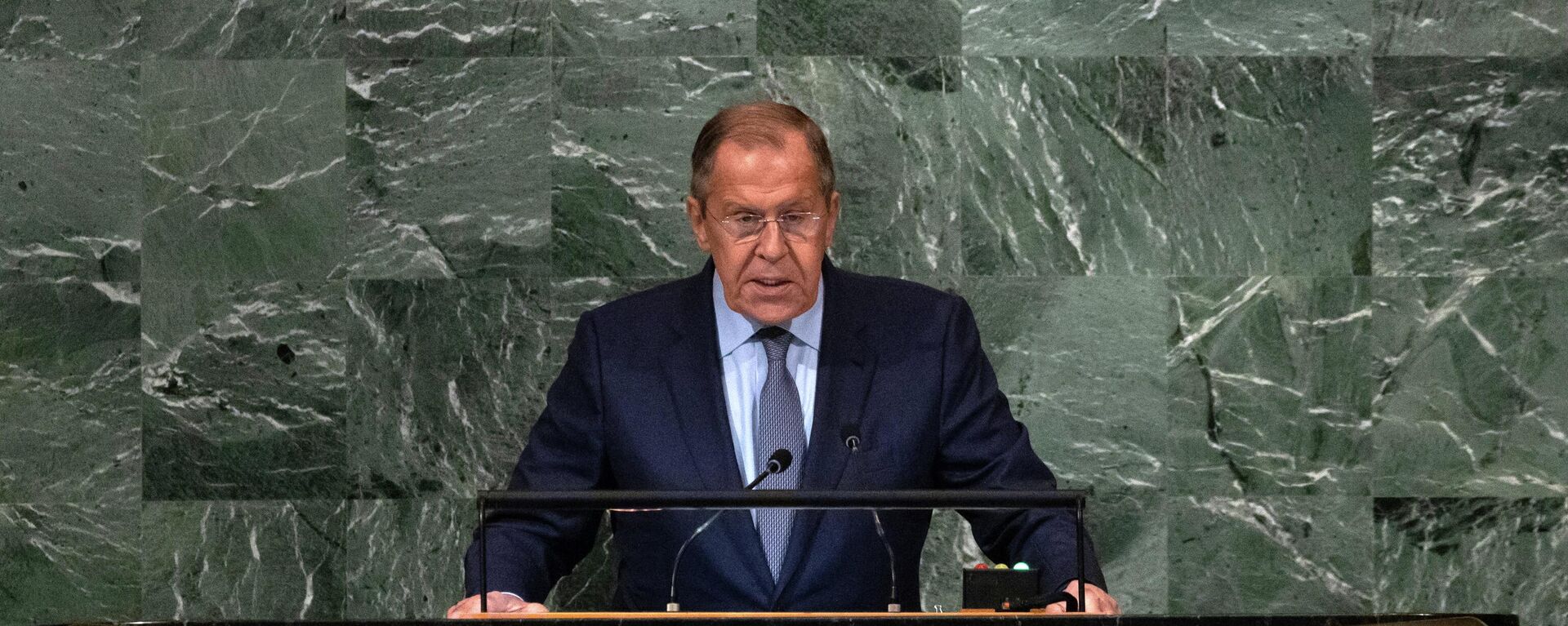 El ministro de Exteriores de Rusia, Serguéi Lavrov, durante la 77 Asamblea General de la ONU, el 24 de septiembre de 2022 - Sputnik Mundo, 1920, 24.09.2022