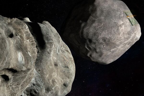 La sonda DART impactó contra el asteroide para poner a prueba el primer sistema de defensa de la Tierra de este tipo que debe desviar los objetos espaciales que representan un peligro. - Sputnik Mundo