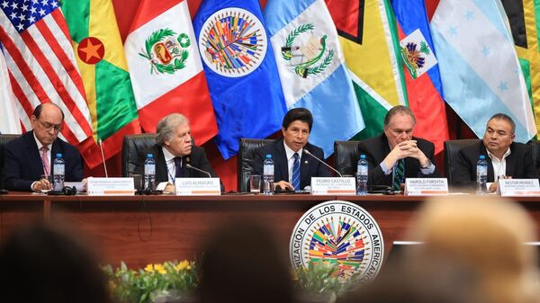 El presidente de Perú, Pedro Castillo, en la 52 Asamblea General de la OEA - Sputnik Mundo