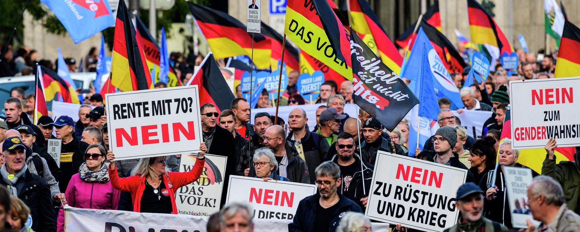 Protesta contra la caída del nivel de vida en Alemania  - Sputnik Mundo, 1920, 16.10.2022