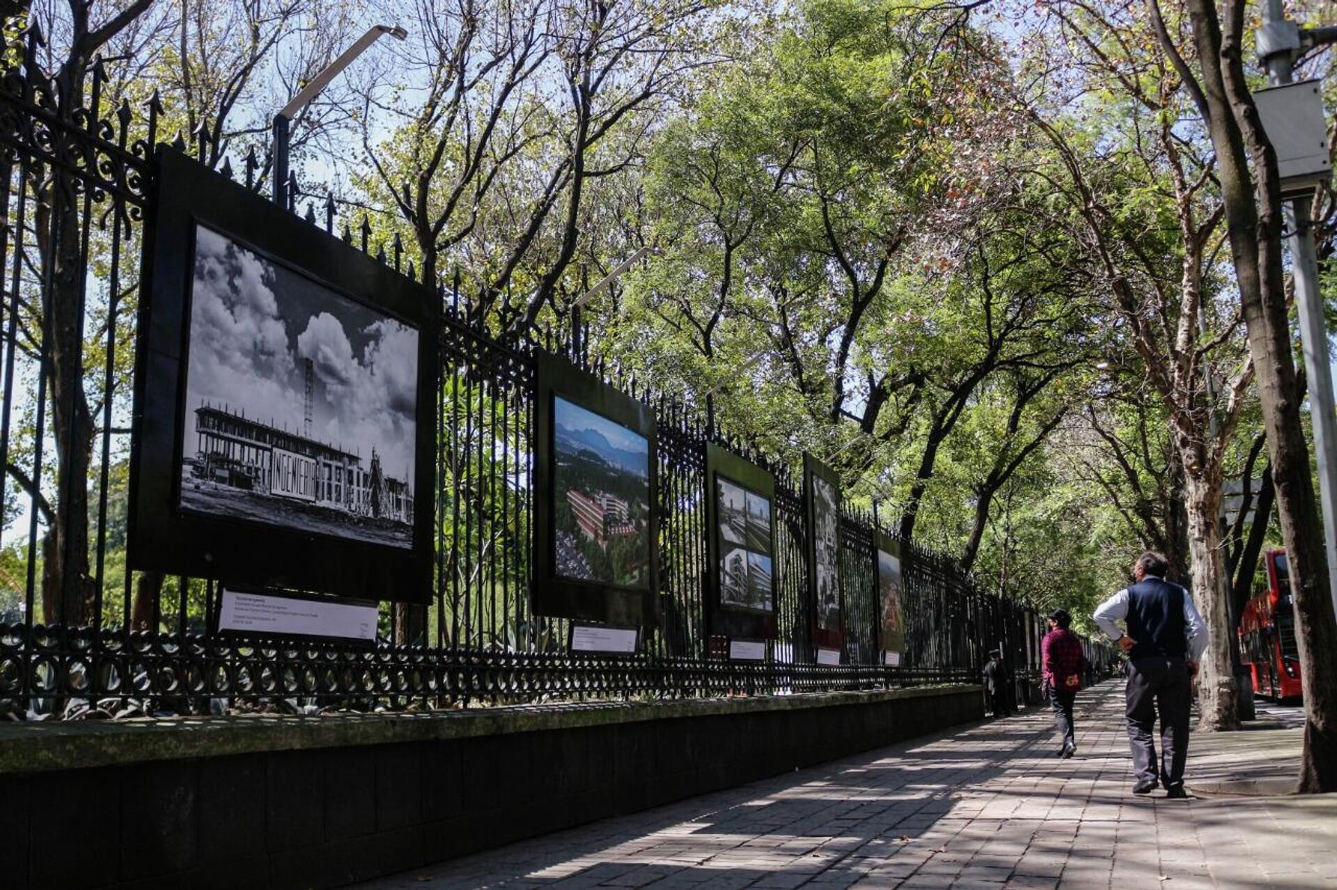 Una exposición de fotografías en la parte externa del Bosque de Chapultepec, una de las zonas verdes más grandes de la Ciudad de México - Sputnik Mundo, 1920, 10.11.2022