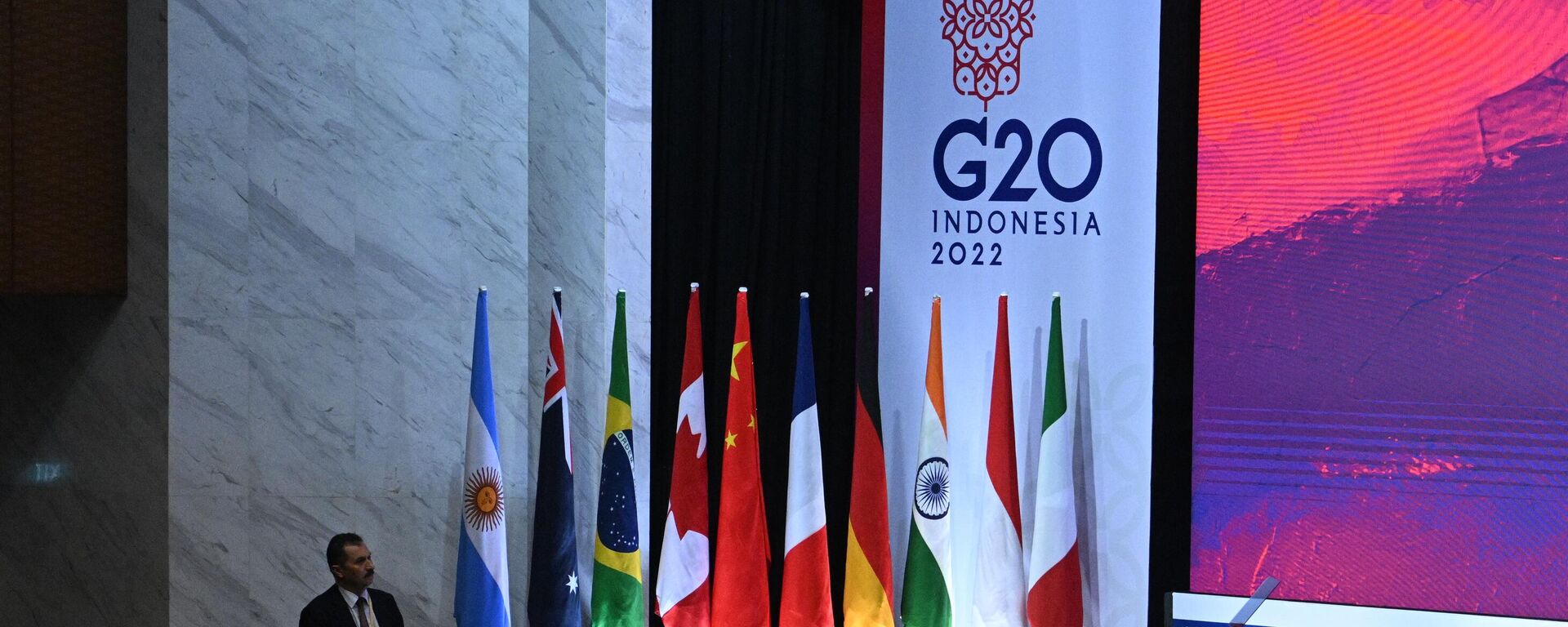 Las banderas de los países del G20 en la cumbre de Indonesia - Sputnik Mundo, 1920, 16.11.2022