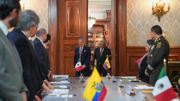Los presidentes de Ecuador, Guillermo Lasso, y de México, Andrés Manuel López Obrador - Sputnik Mundo