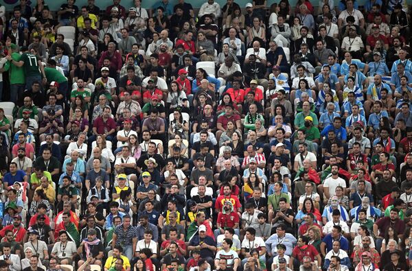 Los aficionados durante el partido entre las selecciones de Portugal y Uruguay. - Sputnik Mundo