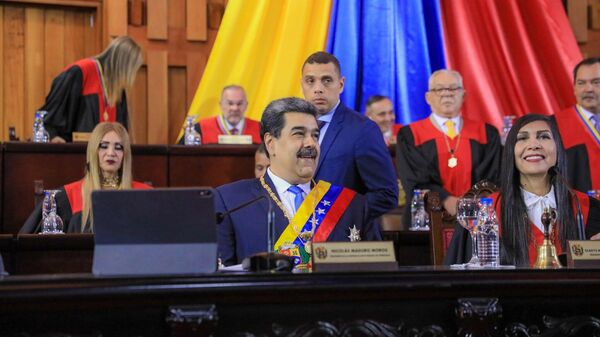 El presidente venezolano, Nicolás Maduro, en el Tribunal Supremo de Justicia en el inicio de las Actividades Judiciales 2023 - Sputnik Mundo