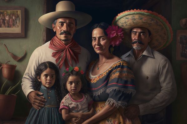 Una familia mexicana dibujada por la red neuronal. - Sputnik Mundo