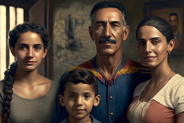 Una familia venezolana dibujada por la red neuronal. - Sputnik Mundo