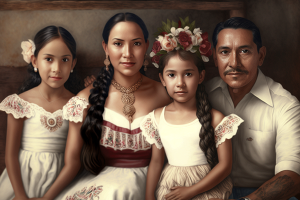 Una familia salvadoreña dibujada por la red neuronal. - Sputnik Mundo