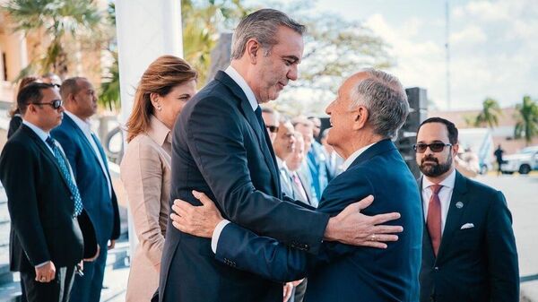 El presidente de la República Dominicana, Luis Abinader, con su par portugués, Marcelo Rebelo de Sousa - Sputnik Mundo