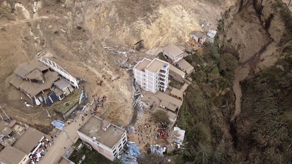 Vista aérea de las secuelas del deslave en Ecuador - Sputnik Mundo