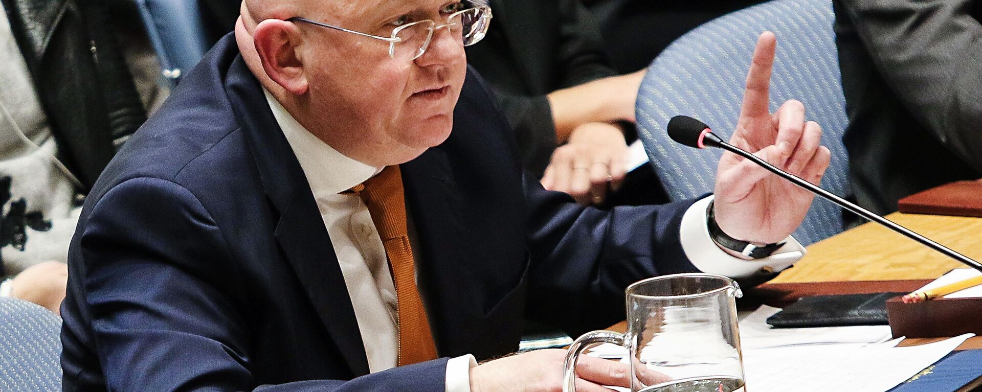 Vasili Nebenzia, el embajador de Rusia ante la Organización de las Naciones Unidas (ONU), se dirige a una sesión pública del Consejo de Seguridad de la ONU en Nueva York. - Sputnik Mundo, 1920, 11.07.2023