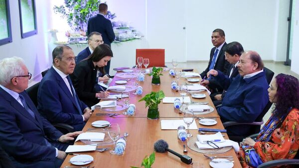 El canciller ruso, Serguéi Lavrov, sostuvo un encuentro con el presidente de Nicaragua, Daniel Ortega. - Sputnik Mundo