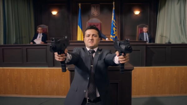 El presidente ucraniano, Volodímir Zelenski, en la serie 'Servidor del Pueblo' - Sputnik Mundo