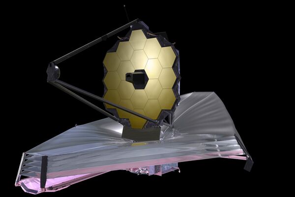 Telescopio espacial James Webb, vista de tres cuartos de la parte superior - Sputnik Mundo