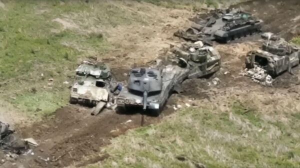 Un Leopard 2A6 ucraniano destruido por las Fuerzas Armadas de Rusia - Sputnik Mundo