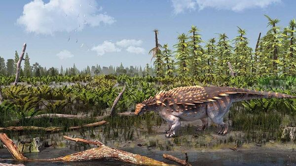 Ilustración de la nueva especie de dinosaurio Vectipelta barretti - Sputnik Mundo