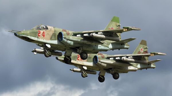 Los aviones de ataque rusos Su-25SM - Sputnik Mundo