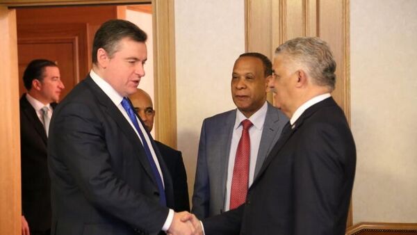 El jefe del comité de asuntos internacionales de la Duma de Estado, Leonid Slutski, se reúne con el ministro de Asuntos Exteriores de la República Dominicana, Miguel Vargas Maldonado  - Sputnik Mundo