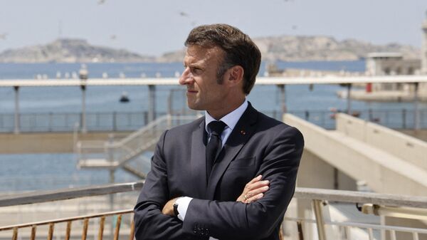 Emmanuel Macron, el presidente de Francia en Marsella, sureste de Francia, el 28 de junio de 2023.  - Sputnik Mundo