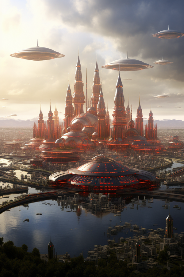 Así será la ciudad del futuro, según la red neuronal Midjourney. - Sputnik Mundo