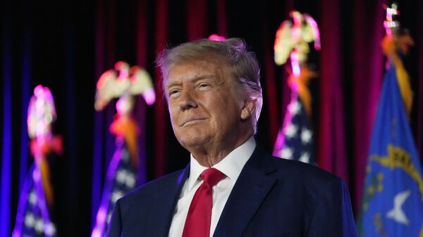 Donald Trump, el expresidente habla en un acto de campaña, el sábado 8 de julio de 2023, en Las Vegas - Sputnik Mundo
