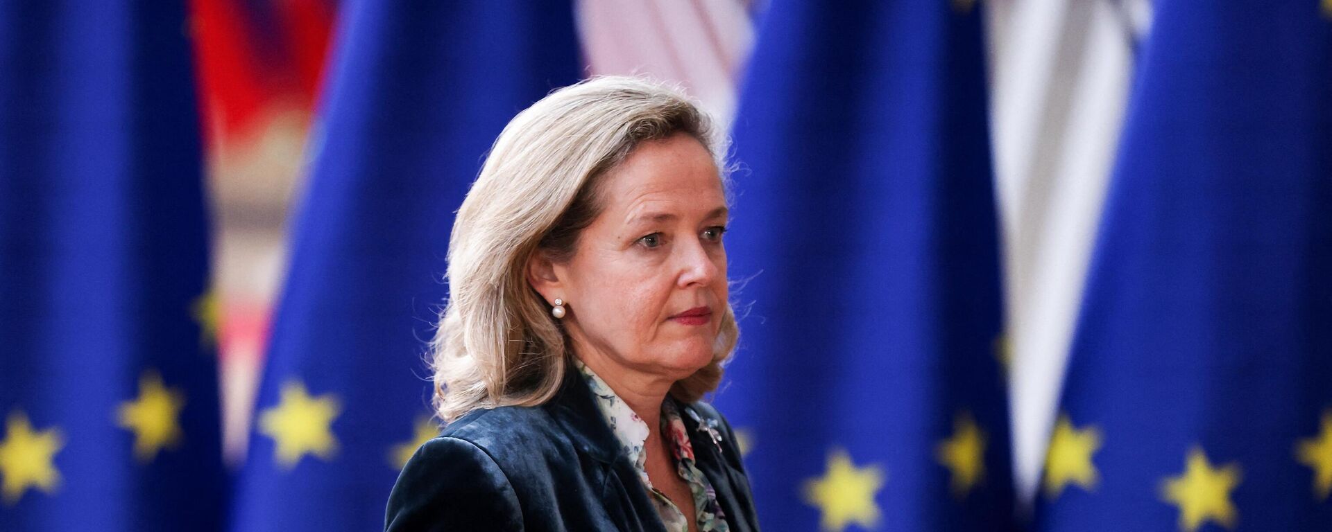 Nadia Calviño, la ministra española de Economía, lega a la reunión del Eurogrupo en la sede de la UE en Bruselas, el 13 de marzo de 2023.  - Sputnik Mundo, 1920, 01.08.2023