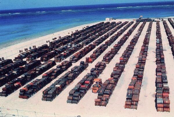 En agosto de 1961, el presidente estadounidense John F. Kennedy autorizó el uso de estos productos químicos en Vietnam, donde se libraba una larga y sangrienta guerra entre el norte del país, apoyado por la Unión Soviética y China, y el sur, apoyado por Estados Unidos y sus aliados.En la foto: barriles de defoliante Agente Naranja en la base estadounidense del atolón Johnston, en el océano Pacífico, 1973. - Sputnik Mundo